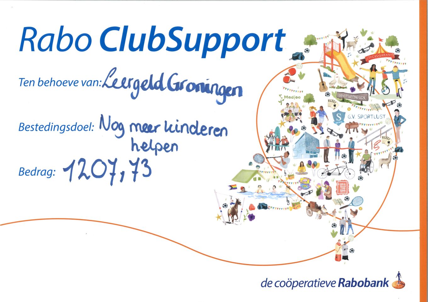 Prachtige schenking Rabo ClubSupport